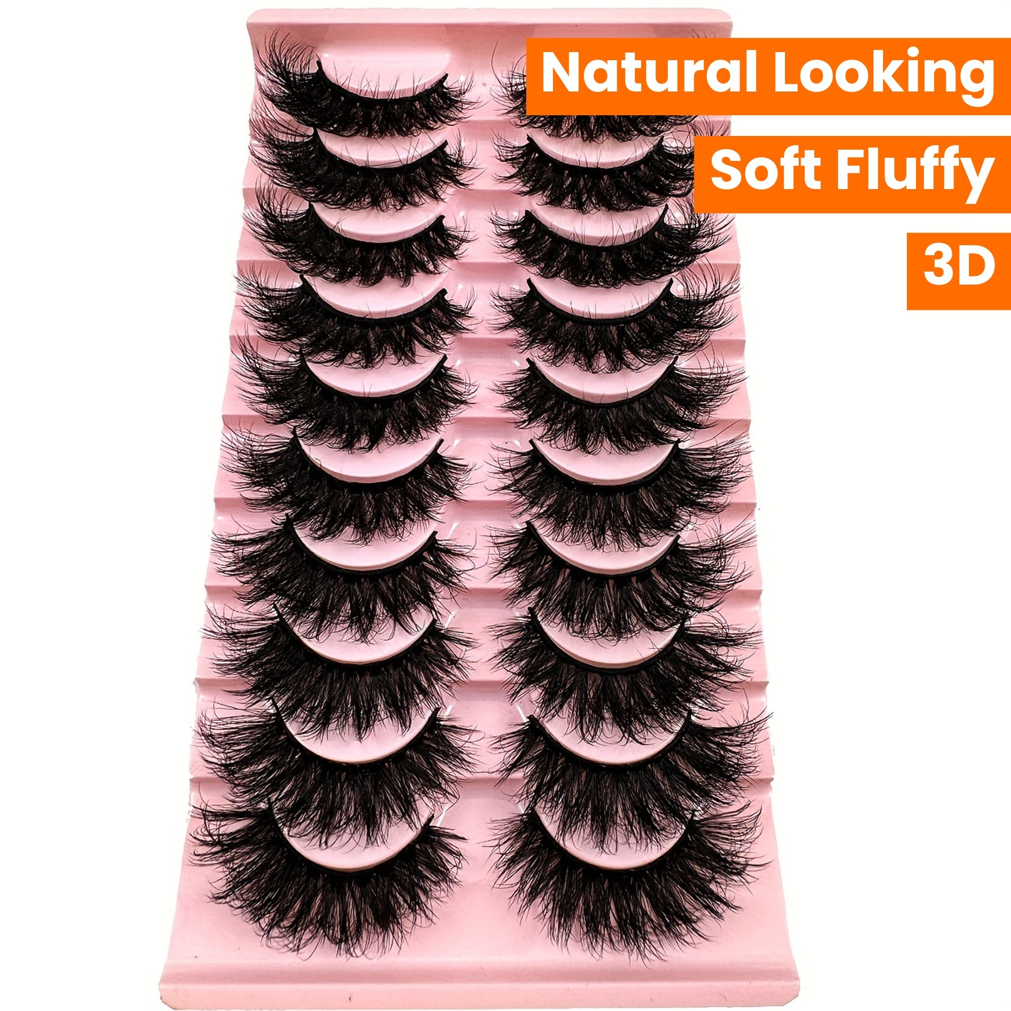10 Pairs New False Eyelashes Cat Eye Fluffy False Mink Eyelashes 8D Wispy Eyelashes Dramatic Long Thick Curled False Eyelashes Natural Looking Soft Fluffy 3D False Eyelashes Russian Curled Eyelashes